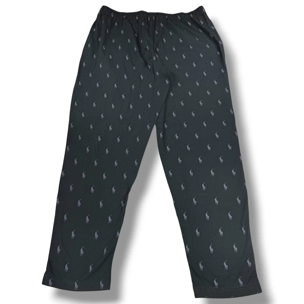 Polo Ralph Lauren Pajama Pants Mens XL Black All Over Pony Print Cotton
